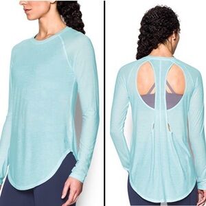 NWT Under Armour Long Sleeve Shirt Light Blue Size Small